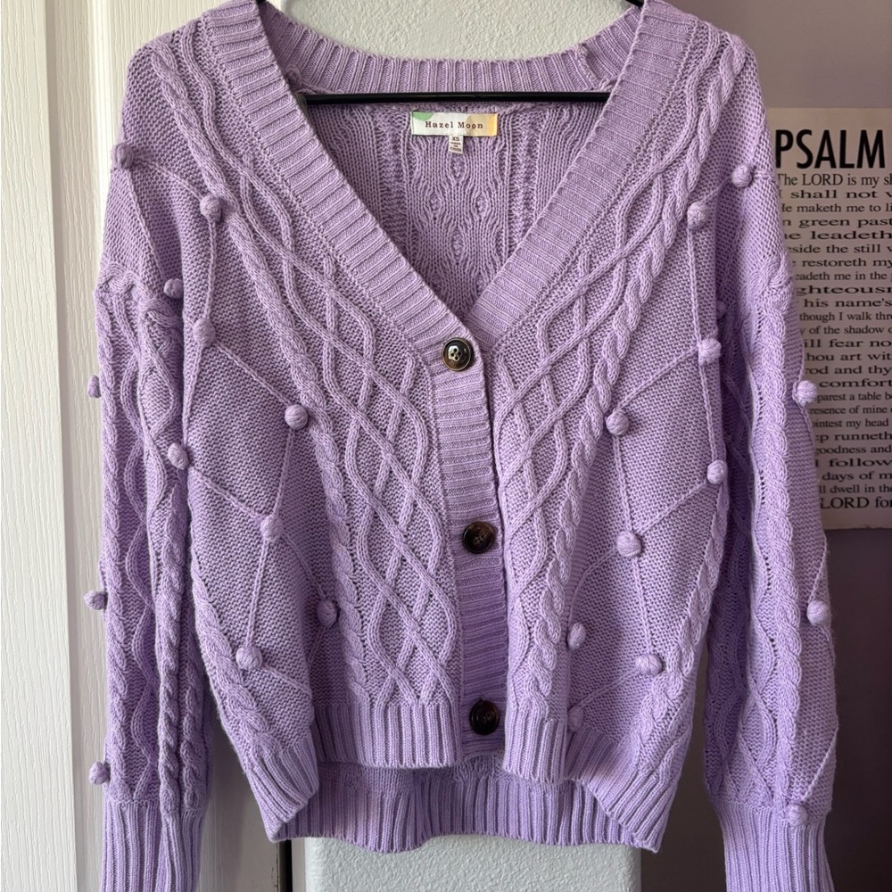 Lavender Cable Knit Sweater